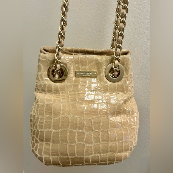NWT Vintage Kate Spade Devote Lissy Bag with Leather Chain Strap in Sable Cream - Picture 10 of 11